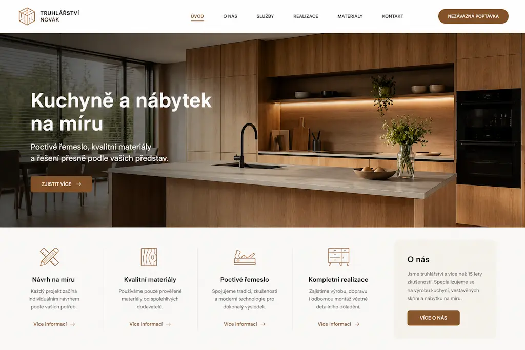 Ukázka webu vytvořeného v Silesia Software 7